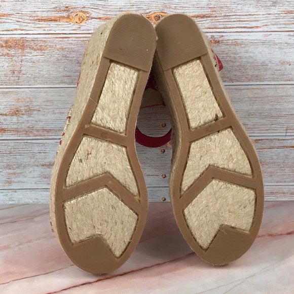 Marc Fisher Adalyn Espadrille Wedge Sandal Red/Natural White - Picture 6 of 8